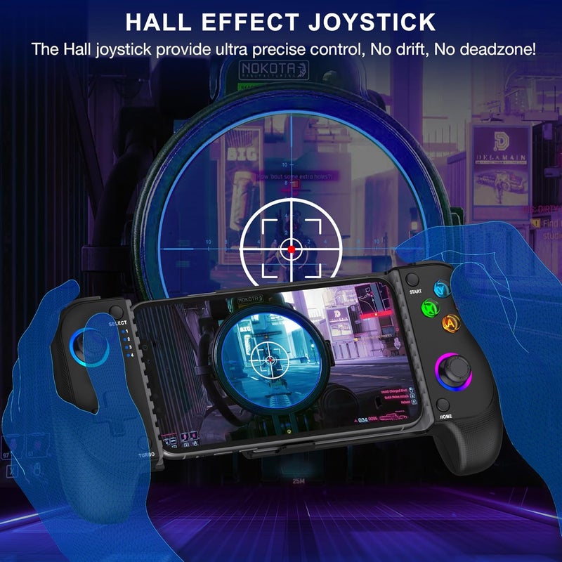 NinjaPlusOX Wireless Phone Controller for iPhone/Android with Hall Joystick, Moblie Controller for iPhone Support Xbox Game Pass, Steam Link, Call of Duty, Roblox, Handheld Gaming Gamepad Support Phone Case - Image 2